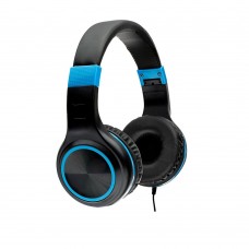 Casti cu fir microfon pliabile negru albastru