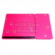 Stand laptop Masuta,blat mdf,aluminiu,roz,55 cm