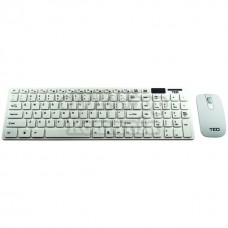Tastatura fara fir si mouse multimedia alb 38x10