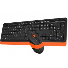 Kit tastatura si mouse a4tech Fstyler fg10+fgk10 wireless 104 taste format standard mouse 2000dpi 4/1 butoane negru &amp; portocaliu Fg1010 orange