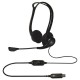 Casti logitech pc 960  cu fir standard utilizare multimedia call center microfon pe brat conectare prin usb 2.0 negru 