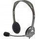 Casti logitech h111  cu fir standard utilizare multimedia call center microfon pe brat conectare prin jack 3.5 mm negru 